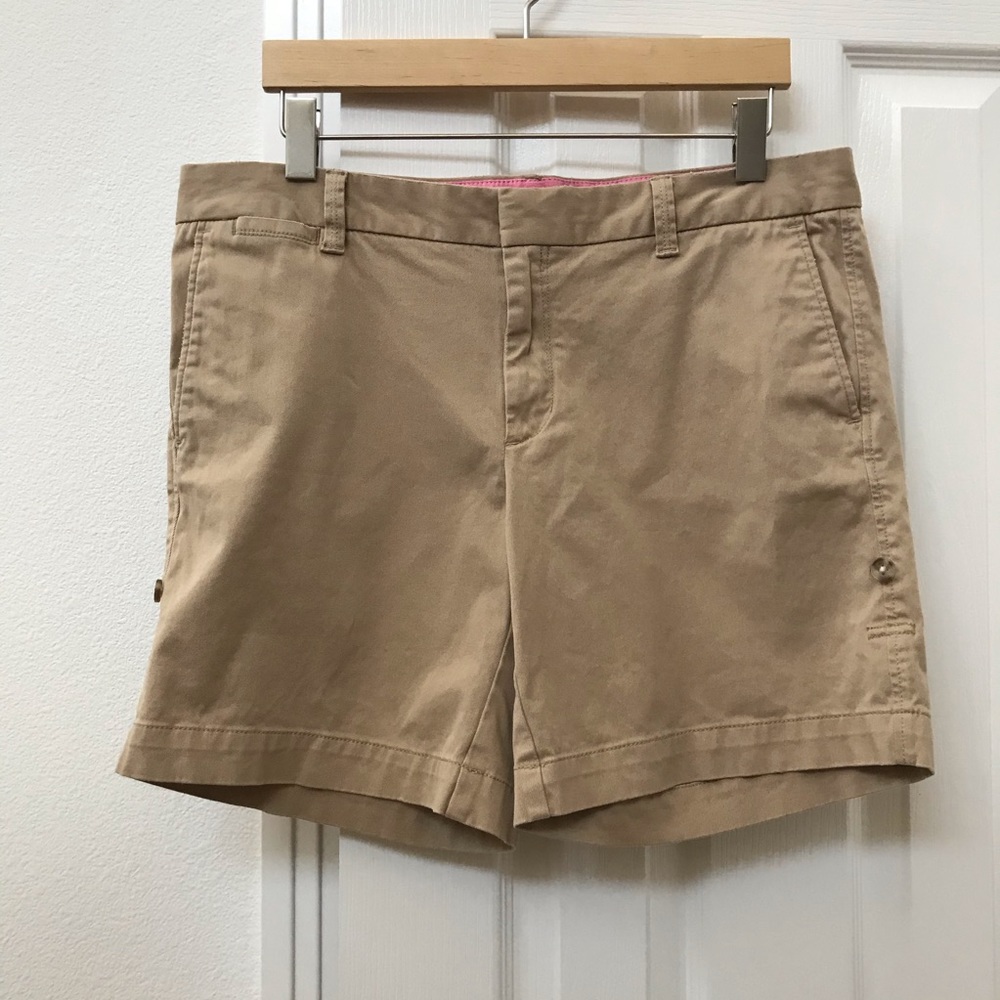 Banana Republic classic khaki shorts distressed